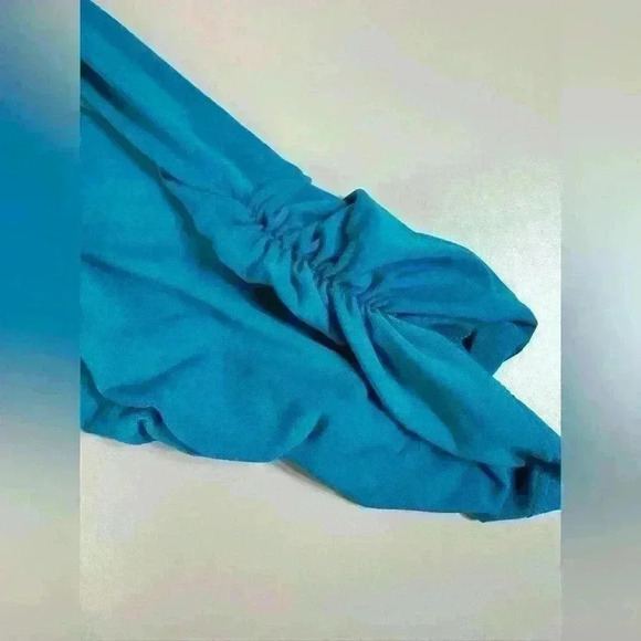 Susan Graver Liquid Knit Ruched Sleeve Tunic Teal Women’s 2X - Picture 10 of 11